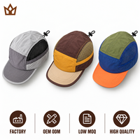 Casquette de camping personnalisée à 5 panneaux, séchage rapide, hydrofuge, UPF50+, maille respirante, cordon de serrage, pour course à pied et randonnée, vente en gros OEM ODM