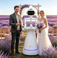 Borne photo robotisée pour événements et mariages, avec impression à distance et édition automatique, conception mobile pour service de location commerciale
