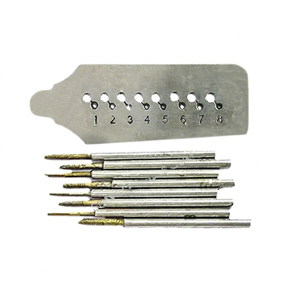 Jewelry Drilling Rotary Bits Set Tapered Baguette Cut <b>Iron</b> Screw Plate <b>8</b> Holes for DIY Jewelry Making Tools - Product Image 1