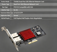 Carte réseau Ethernet 2 ports 10G X550-T2 PCIe3.0-4X 10G/5G/2.5G/1G RJ45 Lan 10GBase-T/NBASE-T interne pour serveur