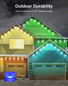 RGB ไฟแอปตกแต่งบ้านกลางแจ้งปรับแต่งได้พร้อมไฟ LED เทศกาลกันน้ำสีสันสดใส - Product Image 3