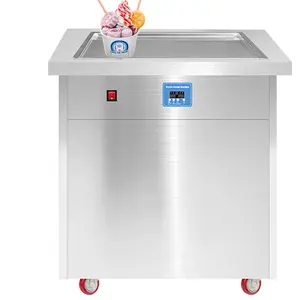 Máquina de helados tailandesa para hacer helados, mini máquina para freír helados enrollados instantáneos