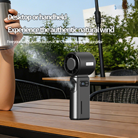 Ventilateur portable à pulvérisation d'eau Hxtc88 avec affichage numérique LED de la vitesse du vent sur 100 niveaux, batterie rechargeable USB 4000 mAh