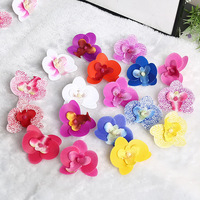 Orchidée Phalaenopsis réaliste style cinéma en gel de silicone miniature pour DIY, mur floral, pince à cheveux, coiffe, centre de table, décoration intérieure