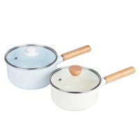 Marmite à soupe et à bouillon Luhong en émail avec couvercle en verre, compatible induction, gaz et four électrique