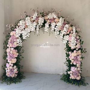 MSFAME sıcak satış yüksek kalite kelebek çiçek kemerler zemin pembe yapay düğün çiçek kemer - Product Image 2