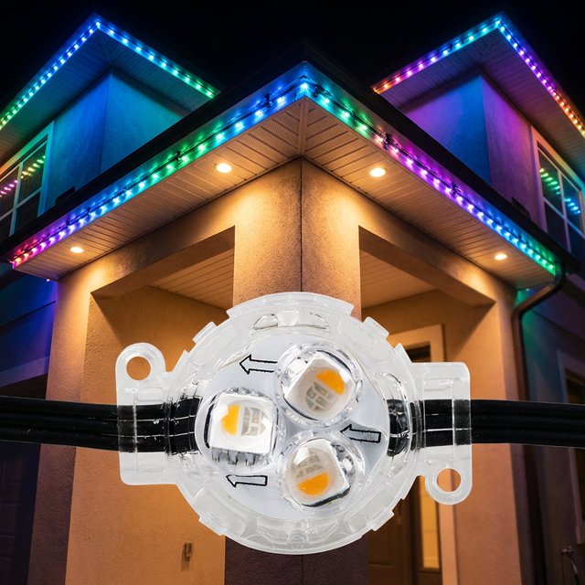 IP68 Smart App Permanent 30mm LED SMD5050 RGBW Led Pixel Point Light Christmas Holiday Outdoor Point Lighting Source