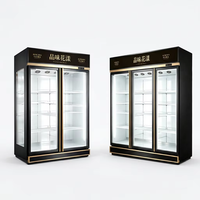 Vitrine réfrigérée verticale commerciale pour fleurs avec éclairage LED, portes vitrées anti-buée pour la préservation des fleurs fraîches pour les fleuristes