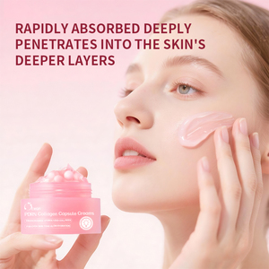 Krim Wajah, merah muda, perawatan kulit Korea, Krim kapsul kolagen, Pelembab, Niacinamide, hidrasi wajah untuk warna kulit tidak rata, penggunaan sehari-hari - Product Image 1