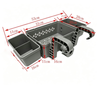 Modernes Multifunktionales Tragbares Plastik-Pool-Aufbewahrungskorb-Set mit Getränkehalter für Aufstellpools (Grau)