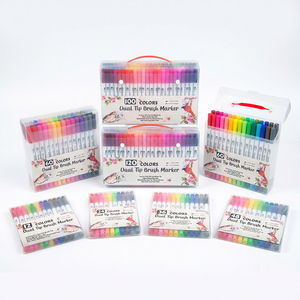 logo à double extrémité personnalisé dessin d'art professionnelstylo marqueur aquarelle pour enfants adultes peinture - Product Image 3