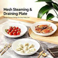 Hittebestendige, voedselveilige, BPA-vrije PP geperforeerde dumpling/bun/dim sum magnetronbestendige, herbruikbare plastic stoomtray