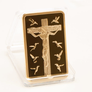 الوصايا العشر مع صورة يسوع على الصليب، لوح ذهبي مطلي للعرض والديكور - Product Image 4