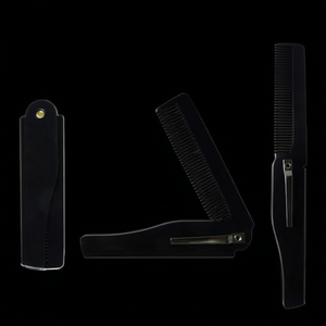 Portable Folding <b>Comb</b> <b>For</b> <b>Men</b> <b>Hair</b> Styling Travel Use Plastic Handle - Product Image 3