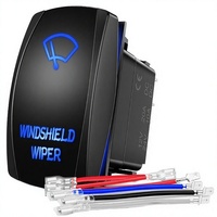 Interrupteur à bascule LED bleu 20A 24V DPST 5 broches vertical ON/OFF gravé au laser IP66 en plastique pour panneau de voiture ou bateau