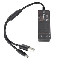 Testeur de chargeur USB, compteur de tension et de courant, voltmètre, ampèremètre, testeur de capacité de batterie, détecteur d'alimentation mobile avec câble USB-A Type-C