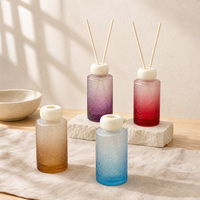 Diffuseur de parfum d'ambiance personnalisé en verre craquelé de 150 ml avec bâtonnets en fibre pour une aromathérapie longue durée aux huiles essentielles