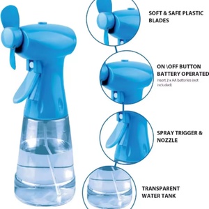 Mini Ventilador Portátil con Rociador de Agua de Enfriamiento Rápido, Funciona con Pilas AA y Incluye una Botella con Rociador de Agua - Product Image 4