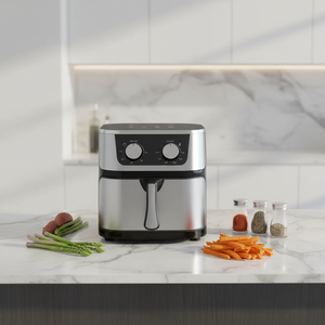 Friteuse à air électrique <span class=keywords><strong>sans</strong></span> <span class=keywords><strong>huile</strong></span> en acier inoxydable de haute qualité, avec double commande par bouton, pour une <span class=keywords><strong>cuisson</strong></span> saine à la maison - Product Image 3