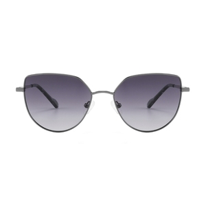Gafas de sol unisex con forma de ojo de gato, montura metálica completa, lentes grises, protección solar UV400, para adultos - Product Image 6