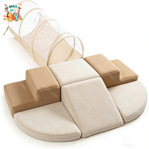 Equipo de Juegos para Interiores, Divertido Set de Juego para Escalar, Túnel para Gatear y Bloques de Escalada de Cuero PU para Niños Pequeños de 1 a 3 Años - Product Image 4
