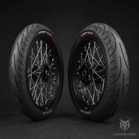 Ensemble de roues Surron Ultra Bee CNC Supermoto 17/17, moyeu en aluminium billette, jante noire brillante, moto électrique tout-terrain, qualité motocross