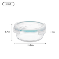 Conteneur alimentaire en verre borosilicate personnalisé, compatible micro-ondes, avec couvercle à clapet, sans BPA, empilable, anti-fuite, idéal pour l'école et les voyages