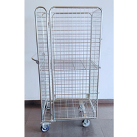 Transport pliant treillis métallique pliable grande capacité cueillette chariot à 4 côtés pour entrepôt