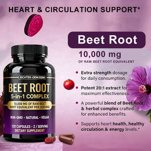 100% pureté 5 en 1 formule avancée complexe extrait de plante naturelle ingrédient supplément à base de plantes capsule de racine de betterave - Product Image 4