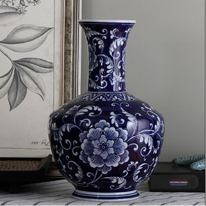Nouveau Style chinois à la main <span class=keywords><strong>bleu</strong></span> et blanc porcelaine Vases à fleurs Table Top décoration Vases à fleurs - Product Image 3