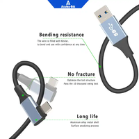 Cable USB Tipo C USB 3.0 Tipo A Macho a Tipo C Macho en Forma de L para Dispositivos de Datos, Computadora, Auriculares VR