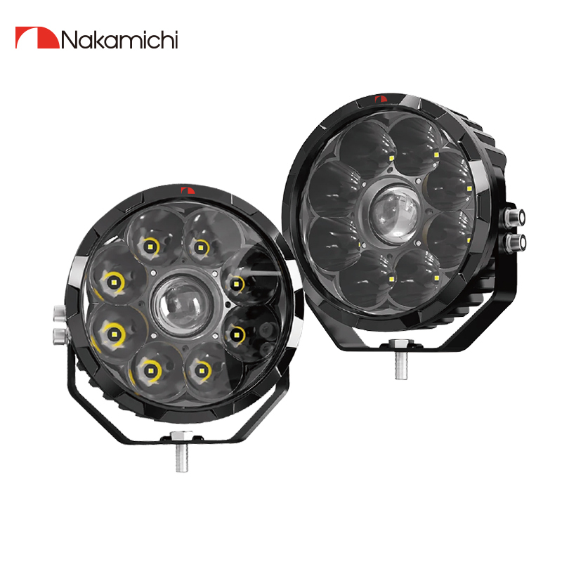 Nakamichi WORK LIGHT GD702 7 Inch Round LED Spot Driving Light for ATV UTV Offroad Truck