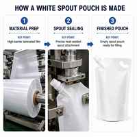 Groothandel op voorraad, op maat gemaakte logo's, food grade staande spout pouch voor water, dranken, fruitsap, vloeibare verpakkingen met handvat
