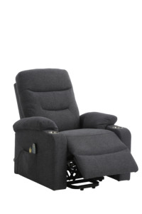 Sofá reclinable de elevación eléctrica de un solo <span class=keywords><strong>motor</strong></span>, un asiento con chenilla y Marco de Metal extensible, portavasos, función de masaje, 1 unidad - Product Image 3