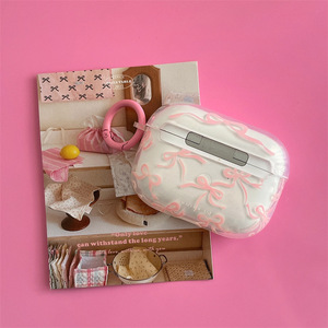 Funda con lazo rosa para AirPods Pro 2, funda suave para auriculares inalámbricos Apple AirPods 1, 2 y 3 - Product Image 4