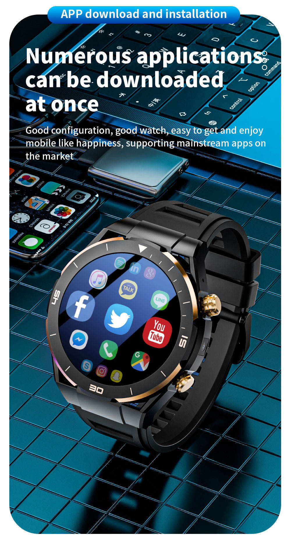 PG888 Smart Watch Android GPS, and 4G Connectivity