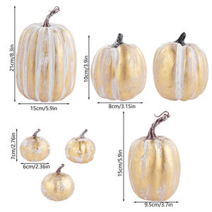 7 Pcs Assorted Sizes Foam Artificial Pumpkins Fall Autumn Halloween Graduation Christmas Easter Festive Tabletop Decoration - Product Image 3