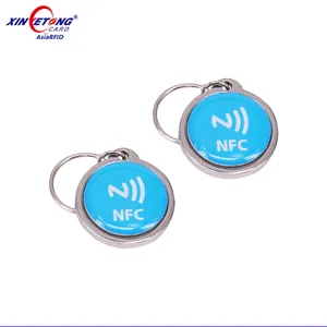 Custom QR code and URL programmable epoxy nfc pet ID collar tag for dog / cat track