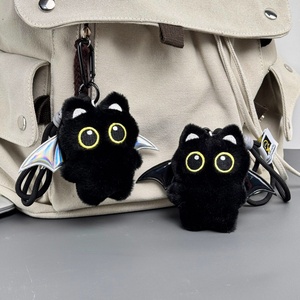 Wholesale Black <b>Cat</b> <b>Plush</b> Keychain Cute Cartoon <b>Cat</b> Pendant Bag Charm Big Eyes Doll Decorations Custom Gift Bulk Orders - Product Image 2