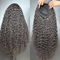 Perruque mi-tête bouclée birmane avec cordon de serrage facilement ajustable, 100% cheveux humains bruts vietnamiens, alignés sur la cuticule, sans colle