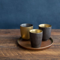 Joyye – Nouveauté : Ensemble de tasses à thé en céramique plaquées or, style japonais, pour restaurant de sushi