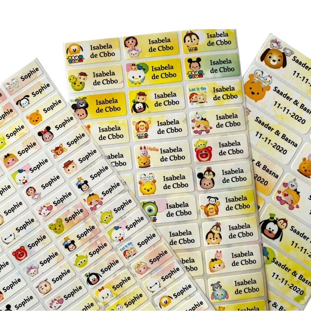 Personalized Name Stickers Waterproof School Label Decal Multi Purpose Colorful Multi Color