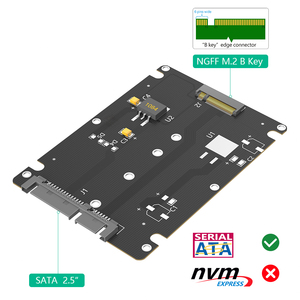 Kandang SATA M.2 SSD untuk 2.5 SATA, konverter SSD SATA kunci B & M ke kartu SATA 2.5 3.0 inci dengan casing plastik 7mm - Product Image 1