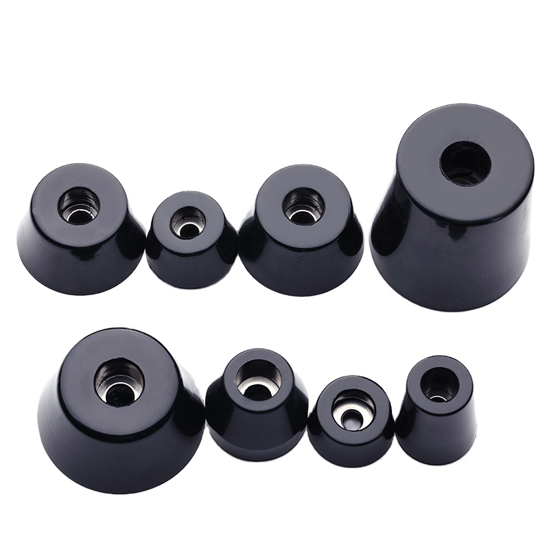 Нескользящие ножки для мебели, черные колонки, конические резиновые противоударные накладки, защита для пола, мебельные детали, 8 шт.