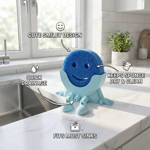 Portaspugna da appendere con drenaggio per Scrub Daddy, divertente supporto per spugna da cucina per lavello e piano di lavoro - Product Image 4