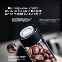 Présentoir de rangement transparent pour grains de café réutilisables, design moderne, multi-usages, avec valve d'échappement unidirectionnelle et réservoir hermétique