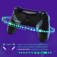 EXtremeRate Kit de remapping avec boutons arrière texturés noirs, version Type-C Dawn, pour manette PS4 Slim Pro JDM-040/050/055