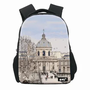 Beg sekolah school bag city design print school backpack school bag with soft handle shoulder strap adjustable