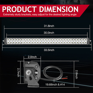 30 pouces Spot Flood Combo Beam 300W IP67 Droite Double Rangée Utv <span class=keywords><strong>4X4</strong></span> <span class=keywords><strong>Quad</strong></span> Wheel Car Top Roof Led Bar - Product Image 2