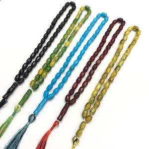 Perles en cristal de verre à <span class=keywords><strong>prix</strong></span> avantageux pour la fabrication de bijoux avec des glands, tasbih numérique, prière, couleur, perles ovales en acrylique musulmanes - Product Image 3